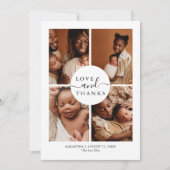 Carte De Remerciements Annonce de naissance de photo de remerciement d'am (Devant)