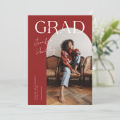 Carte De Remerciements Annonce de remise de diplôme à l'arche rouge GRAD (Debout devant)