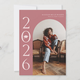 Carte De Remerciements Annonce de remise de diplôme Arch Dusty Rose 2026
