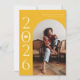 Carte De Remerciements Annonce de remise de diplôme sous l'arche jaune 20