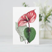 Carte De Remerciements Anthurium Fleur Tropical Blank (Debout devant)