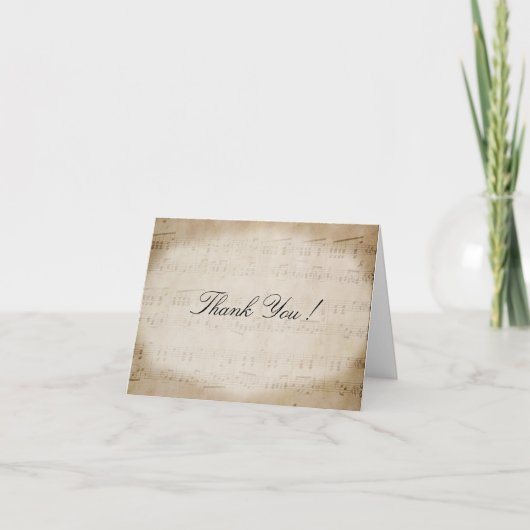 Carte de remerciements antique de musique de (Devant)