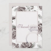 Carte De Remerciements Antique fête de fiançailles rose pâle (Devant / Derrière)