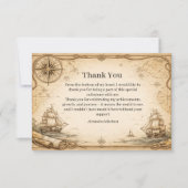 Carte De Remerciements Antique Nautical Map Birthday (Devant)