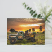 Carte De Remerciements Antique ramassage à la campagne (Debout devant)