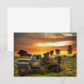 Carte De Remerciements Antique ramassage à la campagne (Devant / Derrière)