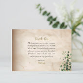Carte De Remerciements Antique Style Parchment Greenery Orthodox Baptism (Debout devant)