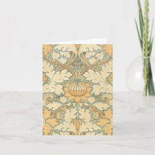 Carte De Remerciements Antique victorienne William Morris St. James flora