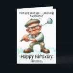 Carte De Remerciements *~* AP94 Funny vieux homme Golf Swinning Birthday<br><div class="desc">(Code de recherche AP914pour trouver des articles similaires ) Transfert facile vers d'autres produits Zazzle. Énergétiquement Amélioré par Anna Rosa Senior Spry Old Man golfer avec lunettes et détermination. CITEZ Fore-obtenez votre âge — continuez à balancer ! Golfeur déterminé :) Funny Golf Carte d'anniversaire - PERSONNALISER PERSONNALISER pleinement. NOM, SENTIMENT,...</div>