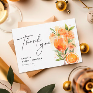 Carte De Remerciements Aperol Spritz Aquarelle Baby Shower de Mariée