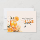 Carte De Remerciements Aperol Spritz Aquarelle Réception de Mariage (Devant)