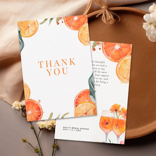 Carte De Remerciements Aperol Spritz Aquarelle Réception de Mariage