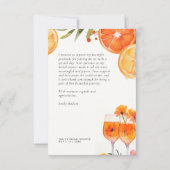 Carte De Remerciements Aperol Spritz Aquarelle Réception de Mariage (Dos)