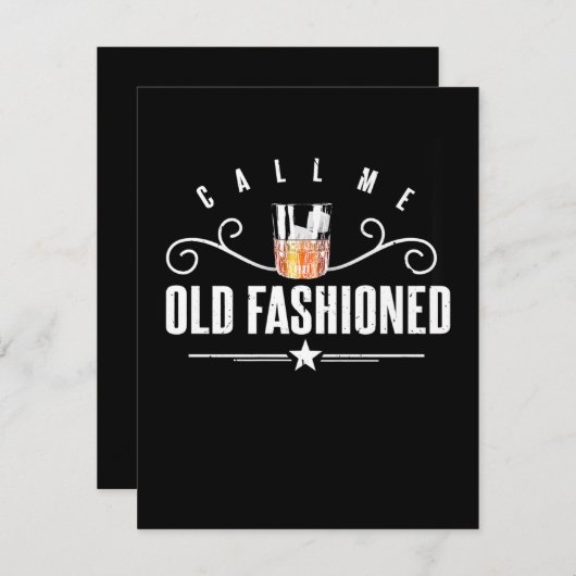 Carte De Remerciements Appelez-Moi Le Vieux Whiskey Et Le Bourbon Drôle (Devant / Derrière)