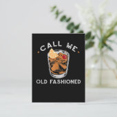 Carte De Remerciements Appelez-moi un vieux whisky à boire du cocktail (Debout devant)
