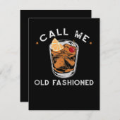 Carte De Remerciements Appelez-moi un vieux whisky à boire du cocktail (Devant / Derrière)