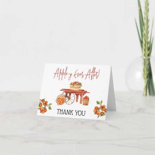 Carte De Remerciements Apple-y pour toujours ! Shower de mariage (Devant)