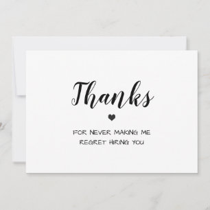 Carte De Remerciements appréciation amusante et minimaliste des employés 