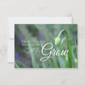 Carte De Remerciements Appréciation de l'enseignant en vert de bourgeon à (Devant)