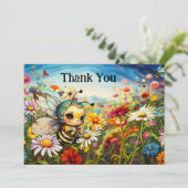 Carte De Remerciements Appréciation de l'enseignant Fleur sauvage de l'ab (Debout devant)