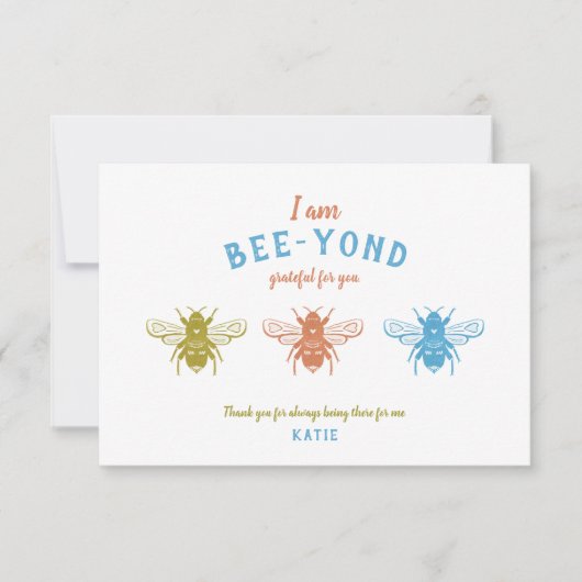 Carte De Remerciements Appréciation des abeilles mignonnes (Devant)