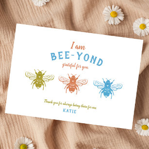 Carte De Remerciements Appréciation des abeilles mignonnes