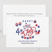 Carte De Remerciements Appréciation du client 4 juillet Realtor (Devant / Derrière)