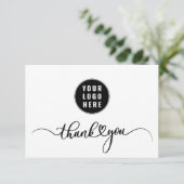 Carte De Remerciements Appréciation du client de votre entreprise Logo d' (Debout devant)