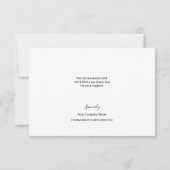 Carte De Remerciements Appréciation du client d'entreprise simple Pas de (Dos)