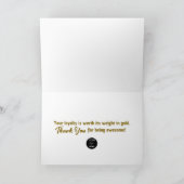 Carte De Remerciements Appréciation du client en or (Intérieur)