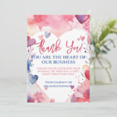 Carte De Remerciements Appréciation du client Valentine Aquarelle (Debout devant)