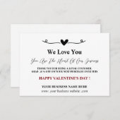 Carte De Remerciements Appréciation du client Valentine's Day (Devant / Derrière)