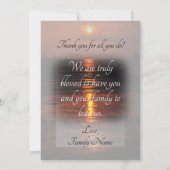 Carte De Remerciements Appréciation du pasteur du coucher de soleil sur l (Dos)