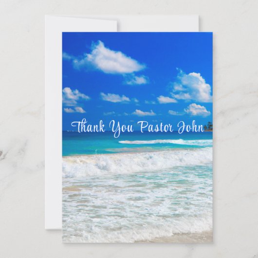 Carte De Remerciements Appréciation du pasteur Ocean Blue Waves (Devant)