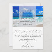 Carte De Remerciements Appréciation du pasteur Ocean Blue Waves (Dos)