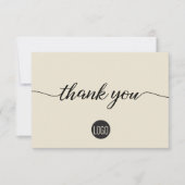 Carte De Remerciements Appréciation simple des clients d'affaires beige (Devant)
