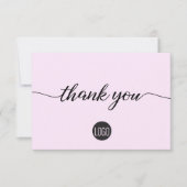 Carte De Remerciements Appréciation simple des clients d'entreprise rose (Devant)