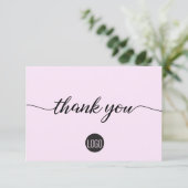 Carte De Remerciements Appréciation simple des clients d'entreprise rose (Debout devant)