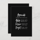 Carte De Remerciements appréciez l'aide pardonne oubliez ceux qui vous ai (Devant / Derrière)