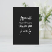 Carte De Remerciements appréciez les bonnes personnes, elles sont diffici (Debout devant)