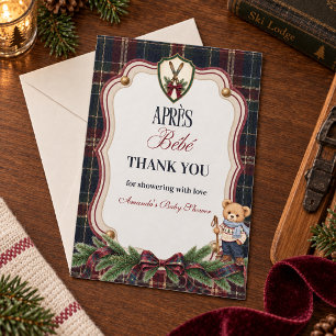 Carte De Remerciements Après Bébé Preppy Ski Lodge Christmas Baby Shower