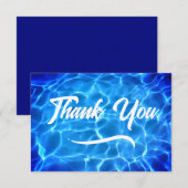 Carte De Remerciements Aqua Blue Piscine Moderne Calligraphie (Devant / Derrière)