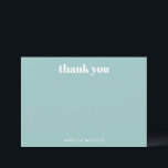 Carte De Remerciements Aqua Blue Simple Modern Cute Baby shower personnal<br><div class="desc">Aqua Bleu Minimaliste Moderne Baby shower Cute Personnalisé Baby shower Carte de remerciements</div>