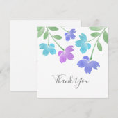 Carte De Remerciements Aqua, Eaux de l'aquarelle de Periwinkle (Devant / Derrière)