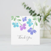 Carte De Remerciements Aqua, Eaux de l'aquarelle de Periwinkle (Debout devant)