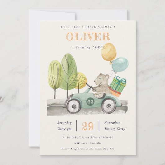 Carte De Remerciements Aqua Green N'importe quel âge Anniversaire Fête Te (Devant)