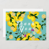 Carte De Remerciements Aqua Lemon Days (Devant / Derrière)