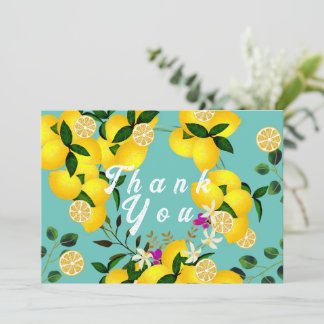 Carte De Remerciements Aqua Lemon Days