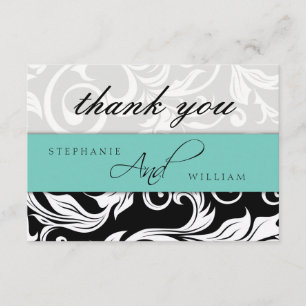 Carte de remerciements Aqua Mariage