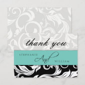 Carte de remerciements Aqua Mariage (Devant / Derrière)